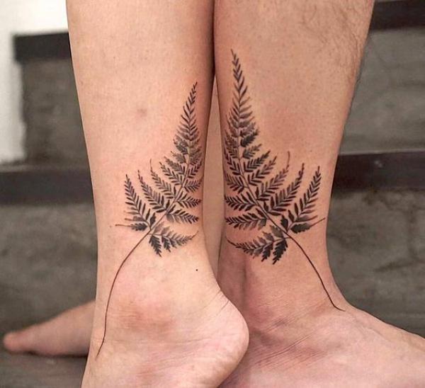 Fern ankle tattoo