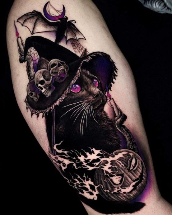 50 Inspiring Black Cat Tattoo Designs and Their Meanings | Art and Design