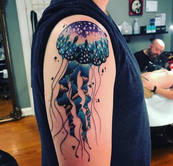 Galaxy Jellyfish tattoo