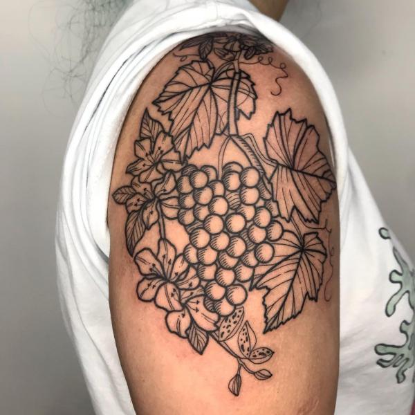 Grape drawing tattoo