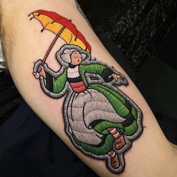 Haunted Mansion Umbrella Lady patch tattoo