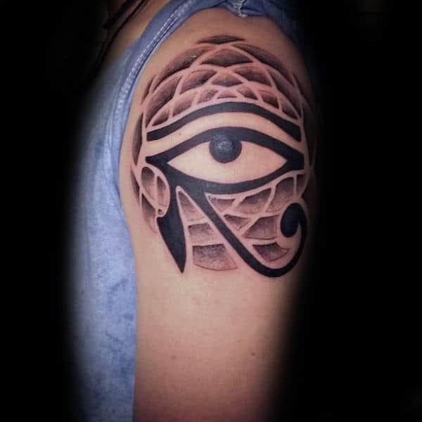 Horus eye shoulder tattoo