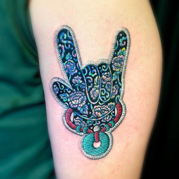 I love you sign patch tattoo