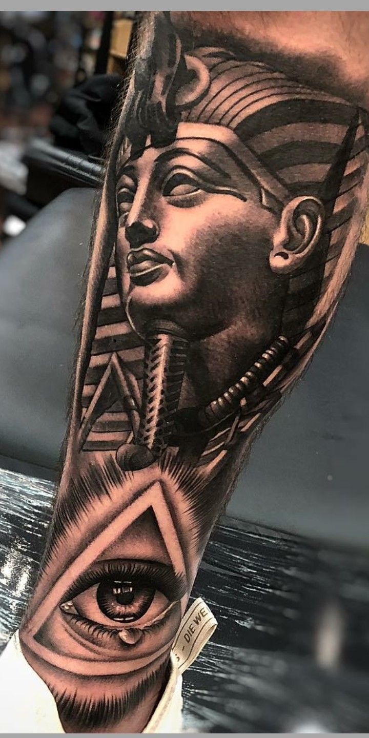 King Tut and All seeing eye tattoo