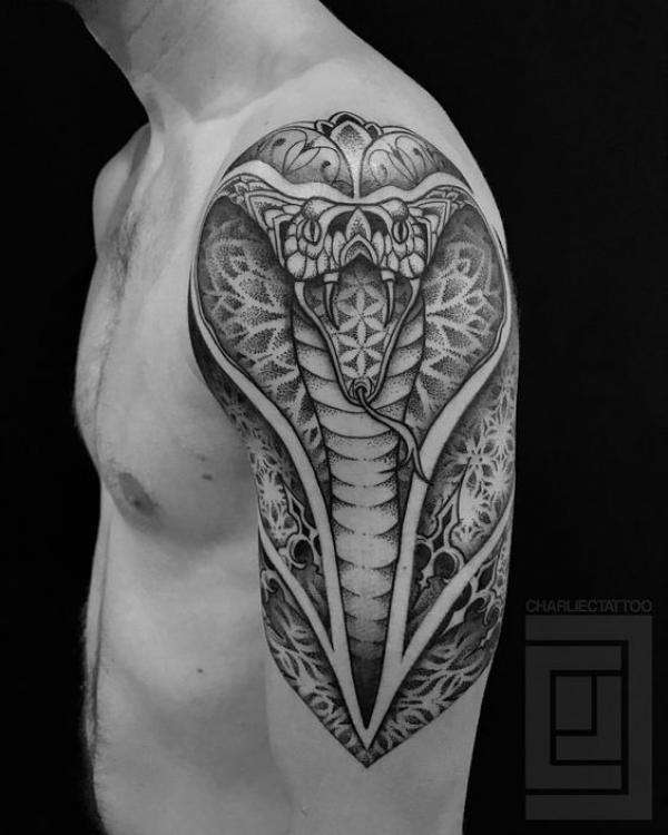 Mandala cobra head tattoo
