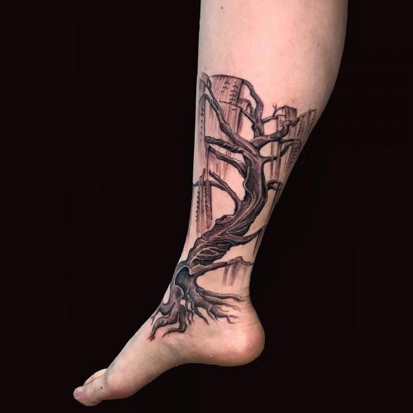 Old willow tree tattoo
