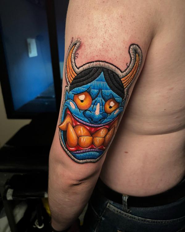 Oni Mask patch tattoo