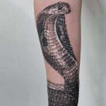 Realistic cobra tattoo forearm