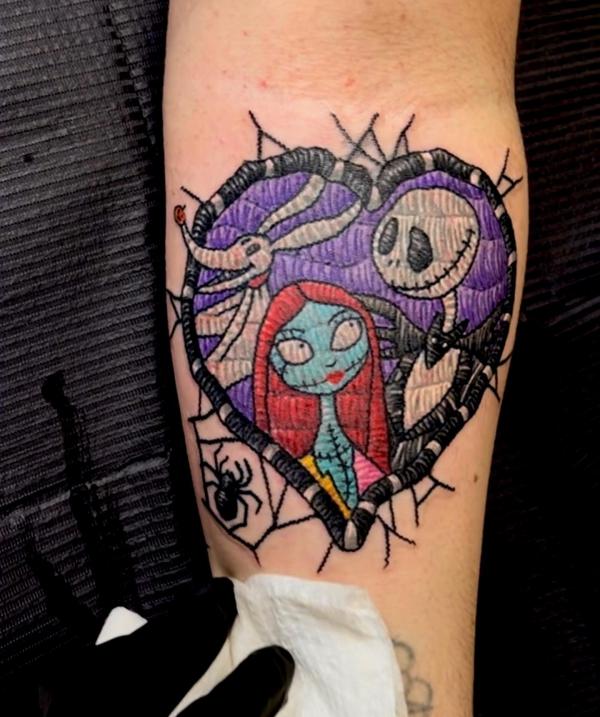 Sally and Jack with Zero patch tattoo