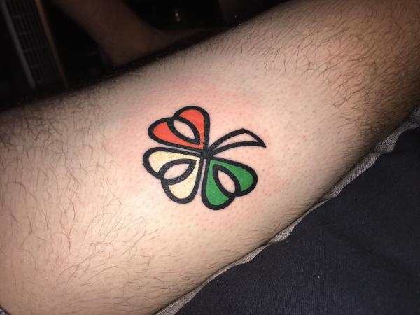 Shamrock Irish flag tattoo