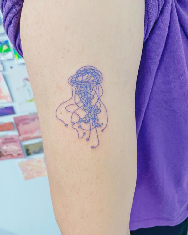 Stylized jellyfish line work