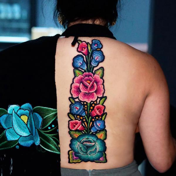 Stylized rose and calla lily