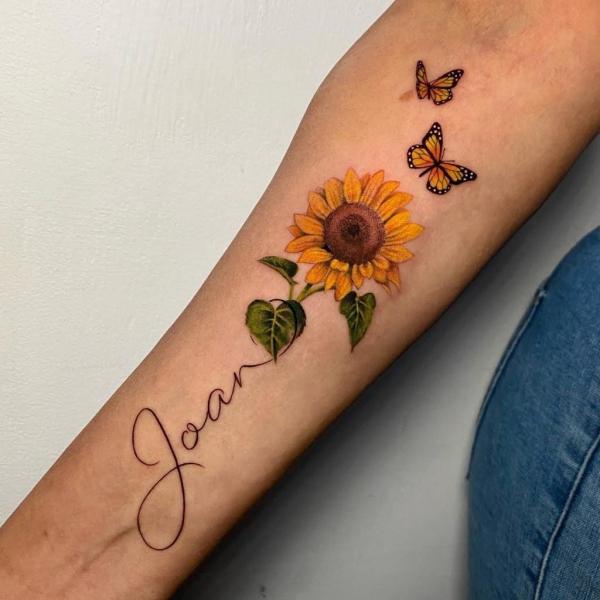 45 Sunflower and Butterfly Tattoo Designs Ideas for Your Next Ink