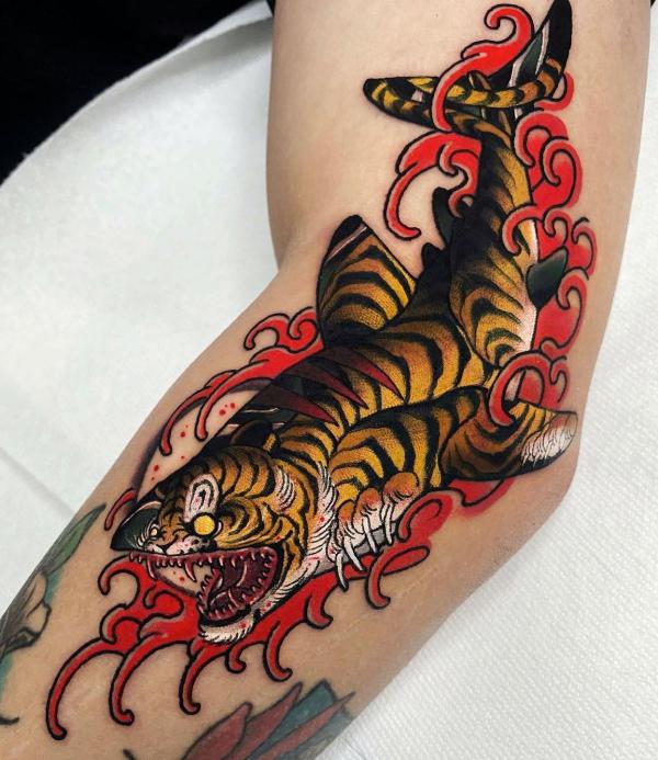 Tiger shark tattoo