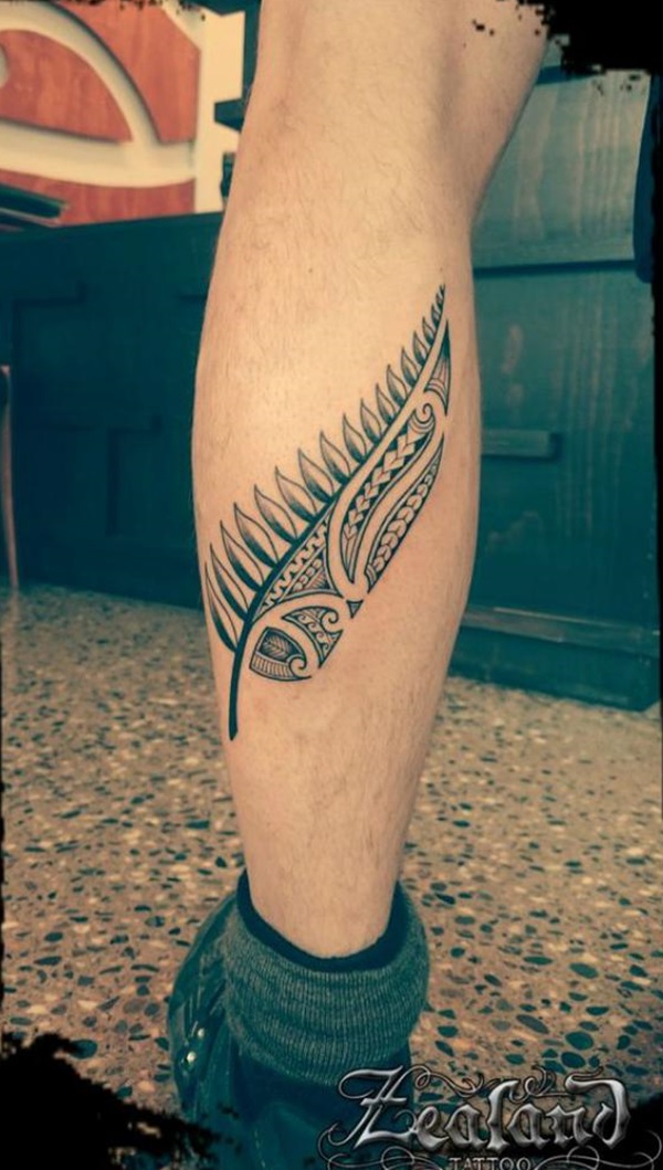 Tribal fern tattoo