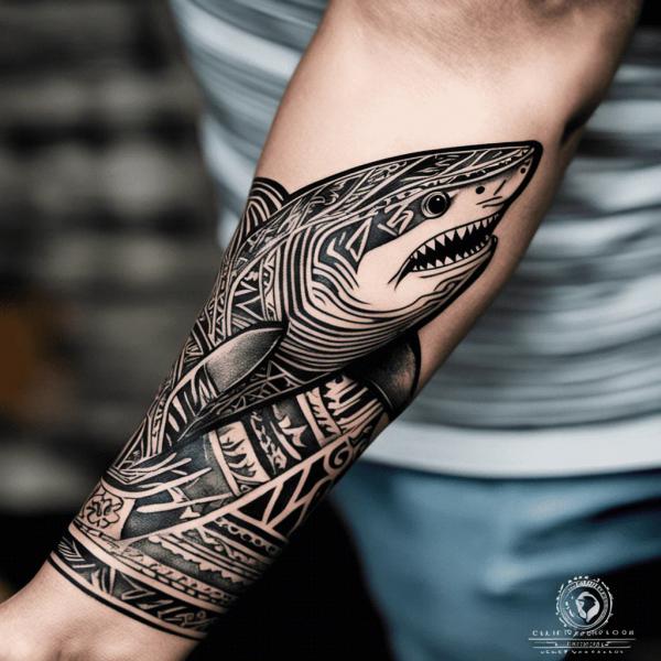 Tribal shark tattoo