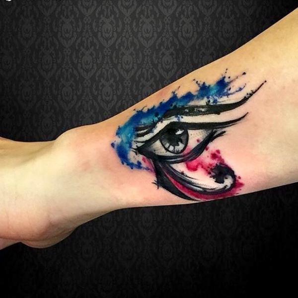 Watercolor Eye of horus tattoo