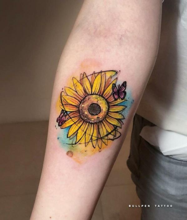 45 Sunflower and Butterfly Tattoo Designs: Ideas for Your Next Ink ...