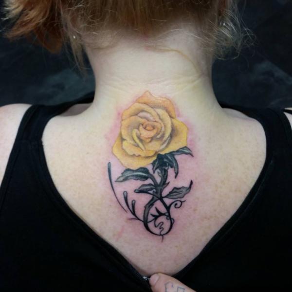 Yellow Rose with dark vine