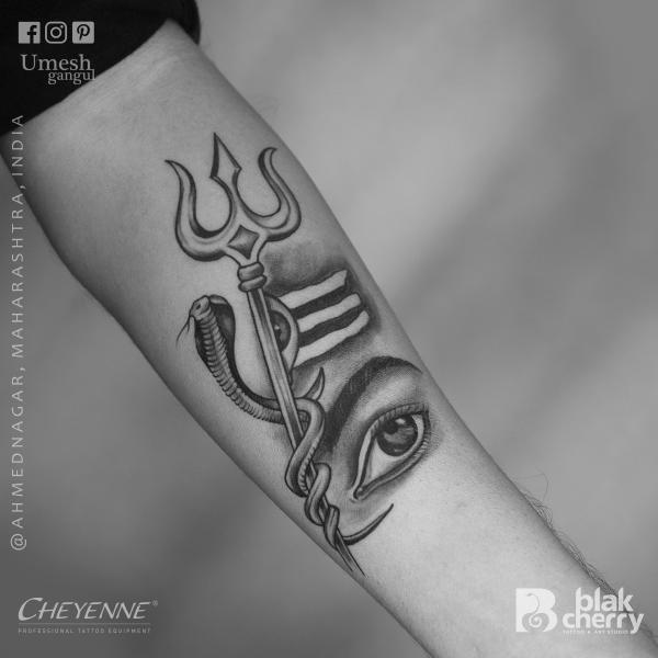 shiva cobra tattoo black and grey