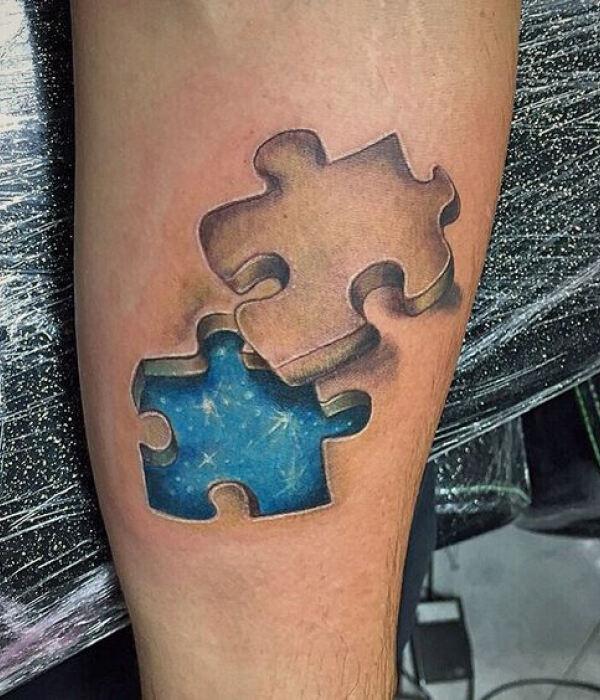 3D Starry night puzzle tattoo