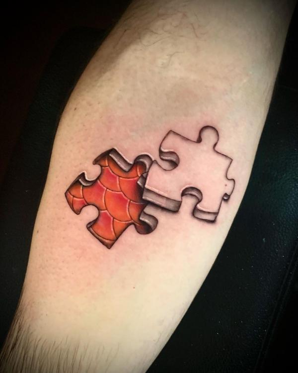 3D misggint puzzle tattoo