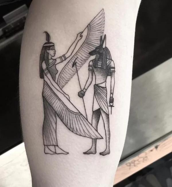 Anubis and Isis tattoo