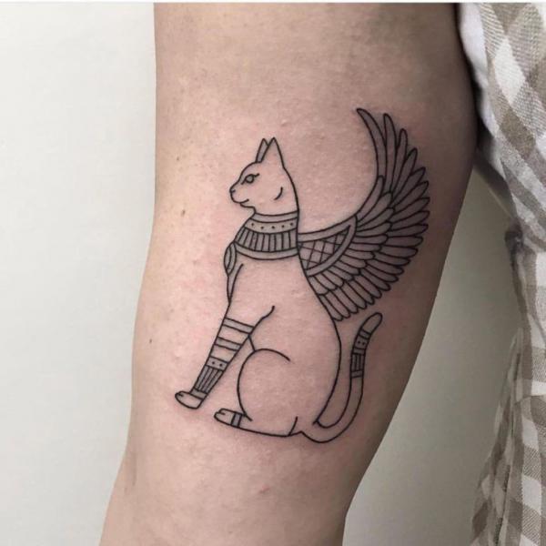 Bastet lin work tattoo