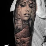 Cleopatra Pyramid and Ankh tattoo