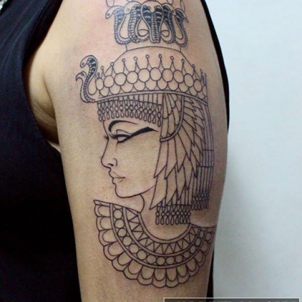 Cleopatra outline tattoo