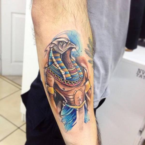 Colored Horus tattoo