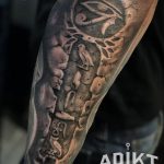 Eye of Ra and Cartouche Hieroglyphics tattoo