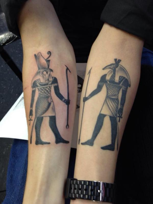 Horus and Seth tattoo