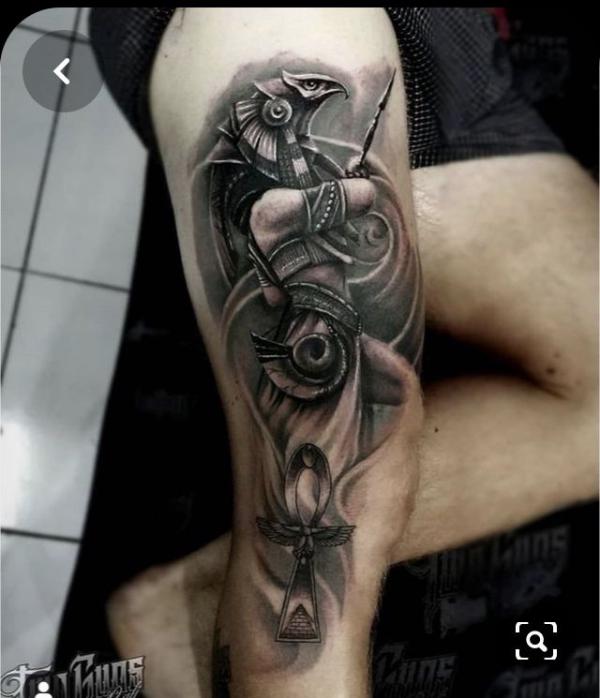 Horus leg tattoo