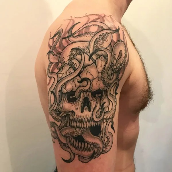 Kraken Skull Tattoo 1
