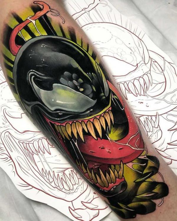 Neo traditional venom tattoo
