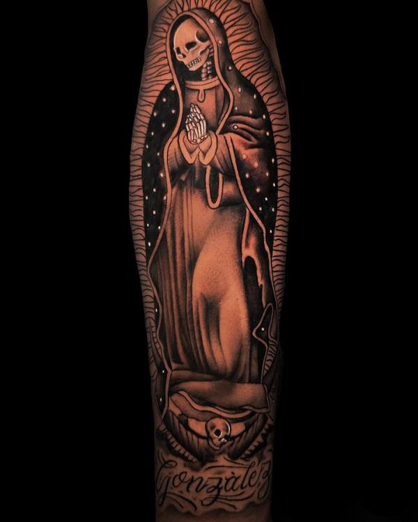Praying Santa Muerte tattoo