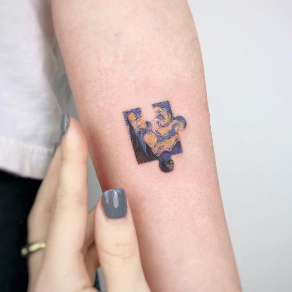 Puzzle Van Gogh Starry Night tattoo