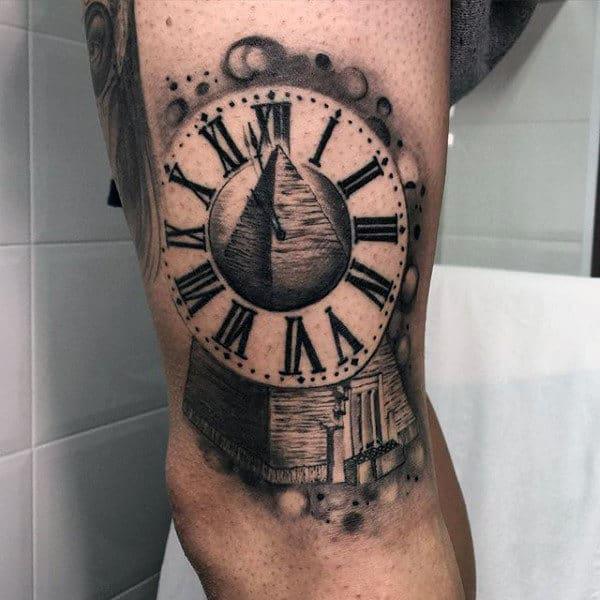 Pyramid with clock tattoo