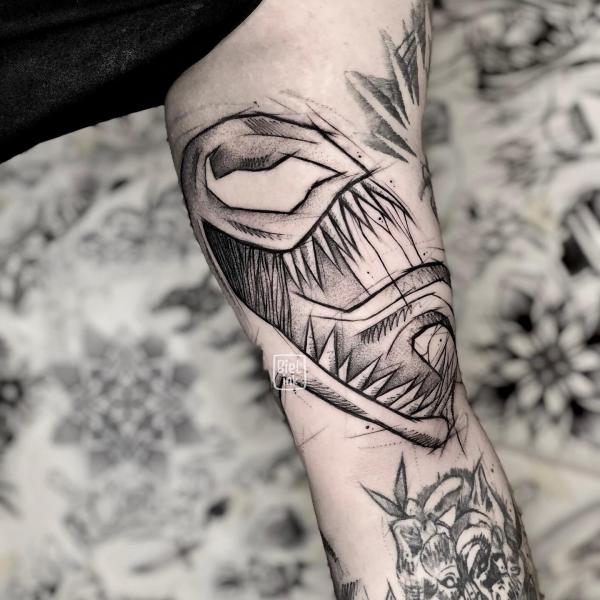 Sketchy venom tattoo