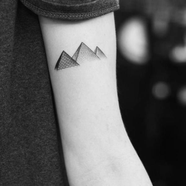 Small pyramids tattoo