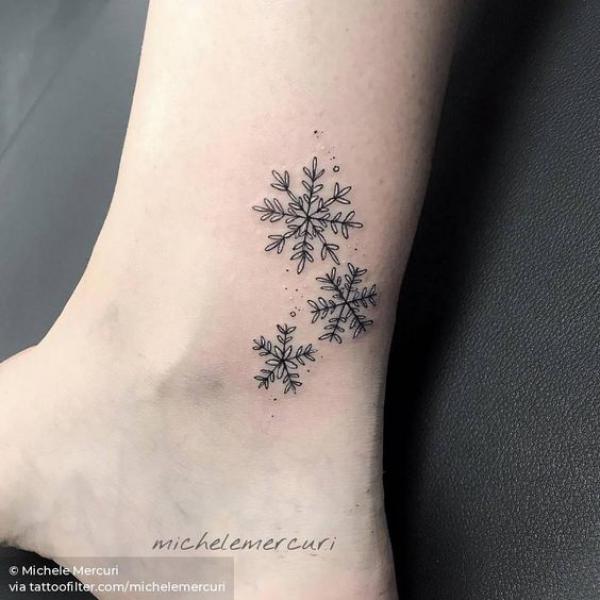 Snowflake ankle tattoo