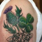 Thistle triskelion and trinity knot tattoo