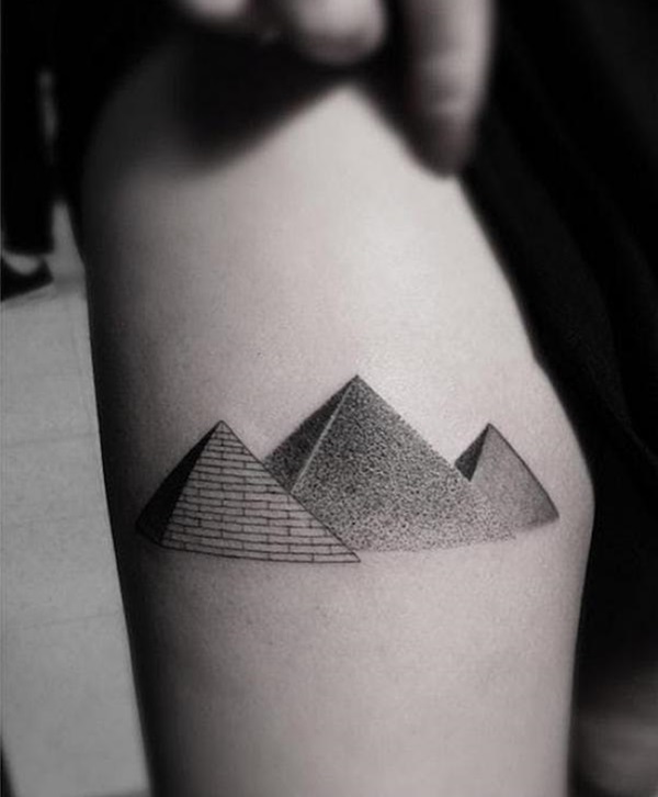 Three pyramids tattoo