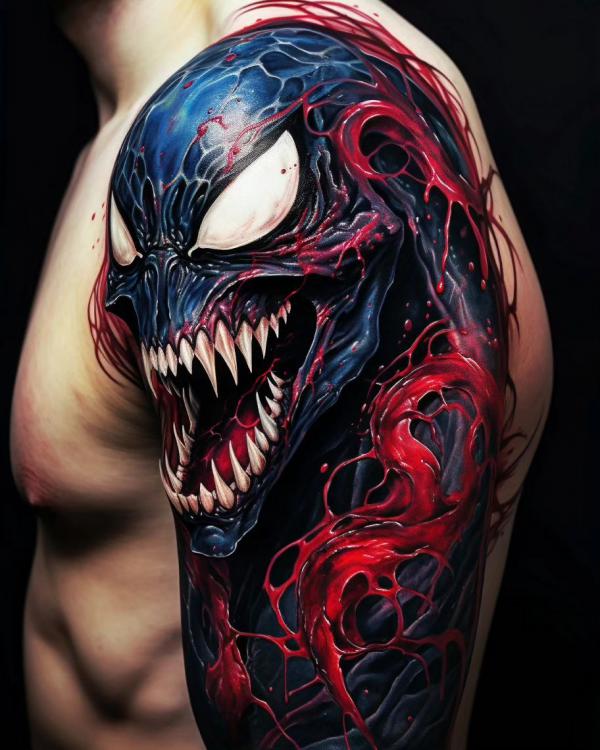 Venom half sleeve tattoo