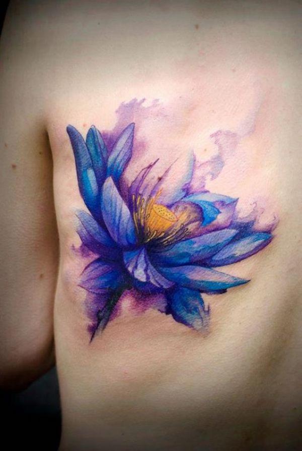 Watercolor water lily
