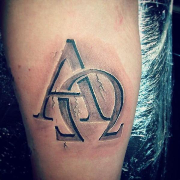 Alpha and omega christian tattoo