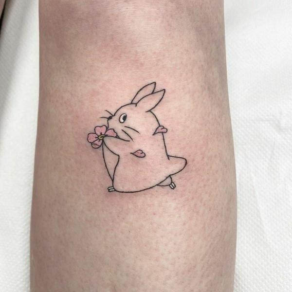 Chibi totoro outline tattoo