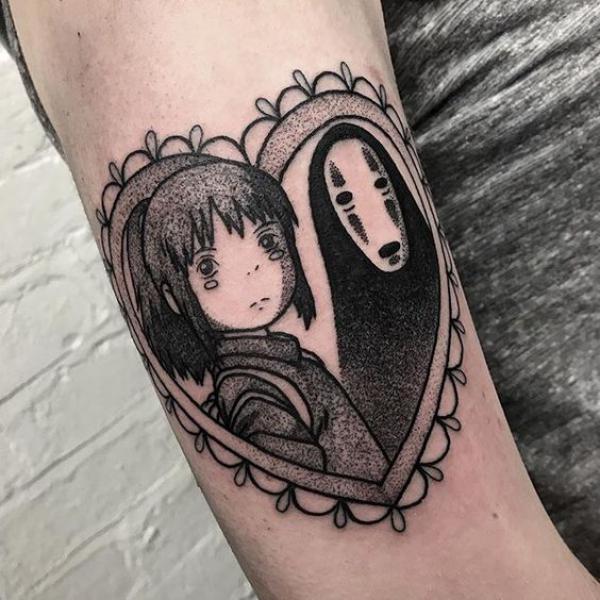 Chihiro and No Face heart tattoo
