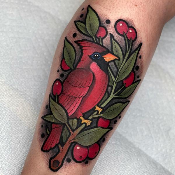 Crab Apples Cardinal Tattoo